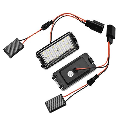 2 unids Error Número de autos gratis Luces de placa para el SEAT IBIZA 6L AB AROSA ALTEA CORDOBA MK1 MK2 LEON 1M TOLEDO 5P 2004-2009 LáMpara De Luz De MatríCula (Emitting Color : 6000K White) Cover