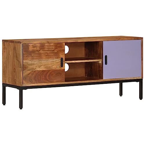 Meuble TV avec gestion des câbles et rangements en bois massif - 2