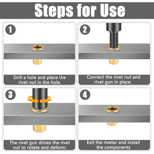 100 Stück Nietmuttern M5, Q235 Kohlenstoffstahl Gewindenieten, M5 x 13mm Einziehmuttern, Blindnietmuttern, Runde Flachkopf Innengewinde Rivet für Metallplatten, Rohre