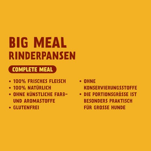 PetFoodie Barf tiefgefroren für große Hunde - Big Meal Rinderpansen – Tiefkühlfutter, Hundefutter - natürlich, ohne Konservierungsstoffe, künstliche Farb- & Aromastoffe, 8x400g TK-Ware