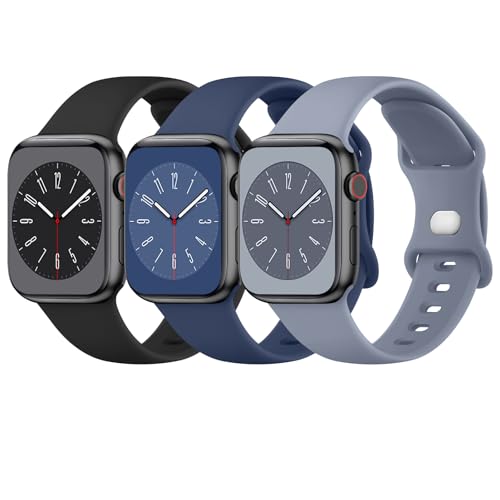 Image of Tobfit 3-Pack Strap Compatible with Apple Watch Series 10 /9 /8 /7 /6 /5 /4 /3 /2 /1 /SE 1 2 - 38mm /40mm /41mm /42mm /44mm /45mm /49mm Replacement Band for Men & Women (Smartwatch Not Included)