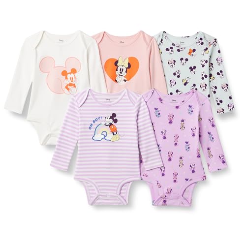 Amazon Essentials Disney Langarm-Bodys 5er-Pack Minnie Micky 12 Monate