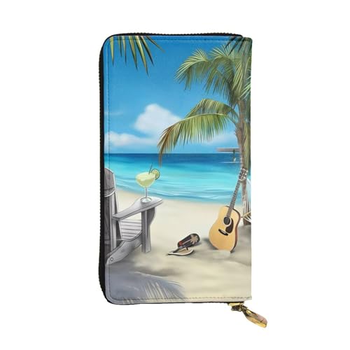 Portefeuille long étanche imprimé guitare pochette sécurisée pour le shopping