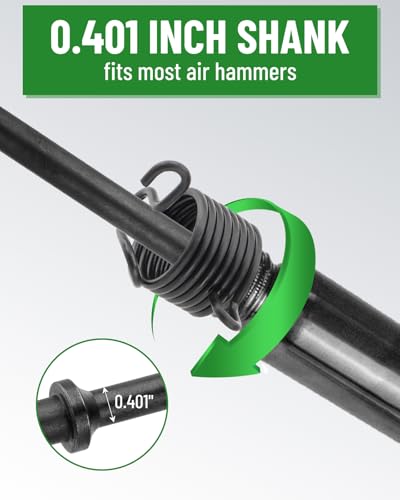 Image of 18 in Air Hammer Taper Punch, 3 /8 in, 0.401 in Shank | 42CrMo Steel, Point Tip, Spring