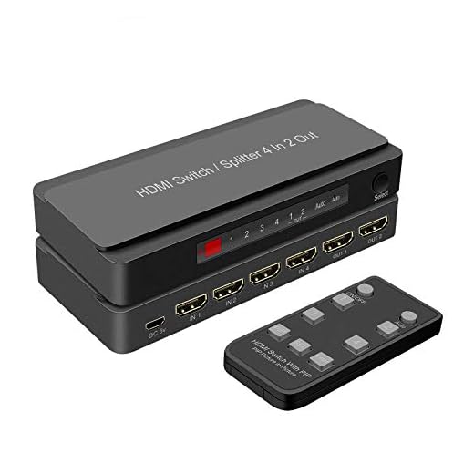 HDMI Switch, 4 Port HDMI Switch with PIP and IR Wireless Remote Control, Support 4K, 1080P, 3D for Fire TV Stick, Xbox one, PS3/PS4, ROKU, Laptop, Apple TV and DVD Players and Other HDMI Devices