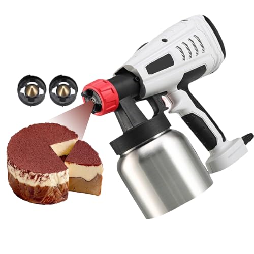 Kit de aerógrafo para decoración de tartas con 2 boquillas y 3 variantes de pulverización, control de velocidad, desmontable para una fácil limpieza, ideal para decoración de chocolate y pulverización