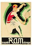 SANS CADRE Herbé ™ PUBLICITé Raquette Tennis RAM Rf0486-Poster/Reproduction HQ 40x60cm d\'une Affiche Ancienne/Rétro
