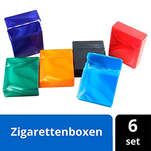 kogu Set mit 6 Zigarettenboxen für 25 Zigaretten - Bunte Zigarettenetuis ohne Steg, marmoriert – Bild 3