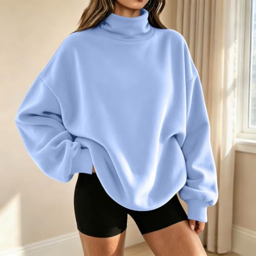 Oversized Sweatshirt for Women Mock Neck Pullover Tops Pullover Casual - image 7