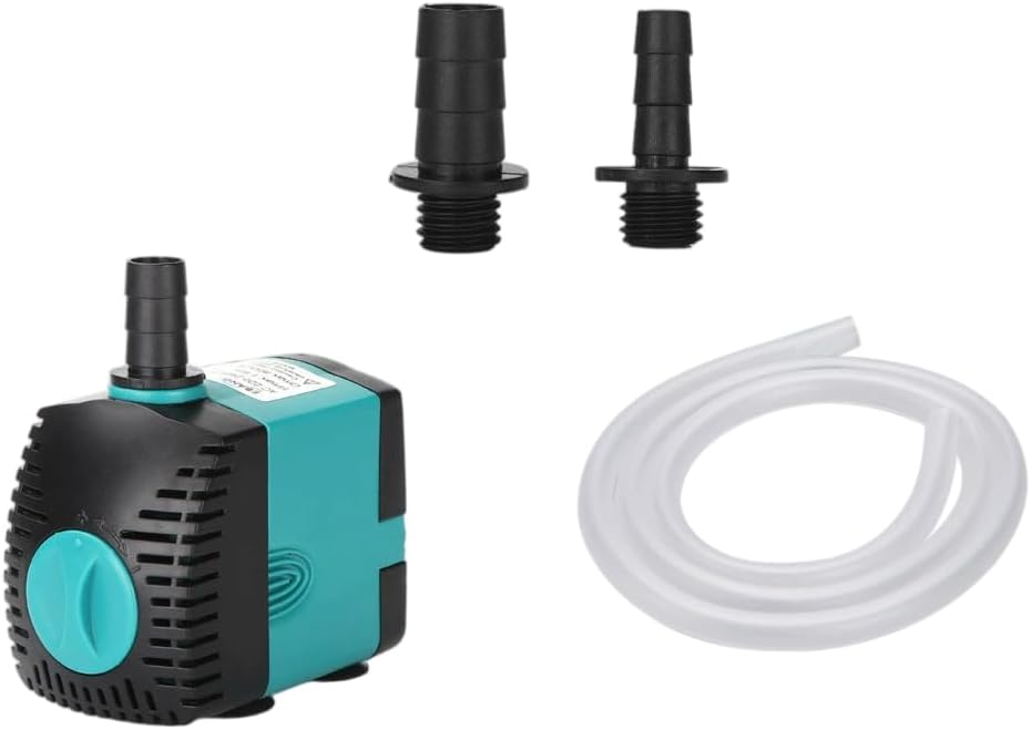 Submersible Aquarium Circulation Pump, 15W-25W, 800-1200L/H Flow Rate, Low Noise, with Hose and Fittings (US standard plug, AEB-305 (+ 1.5-M diameter 16mm pipe))