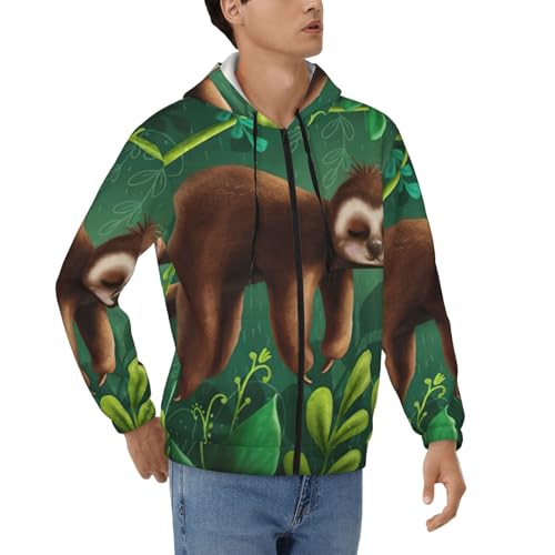Sweat à capuche zippé paresseux EdWal veste détente homme pour le weekend