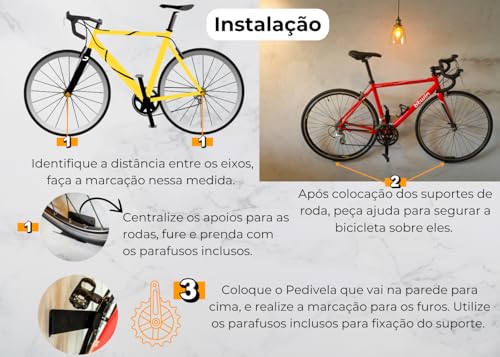 Suporte Parede Vertical Bicicleta TL PRO Bike Mountain Mtb Speed com Apoio de Roda Aço Durável Resis