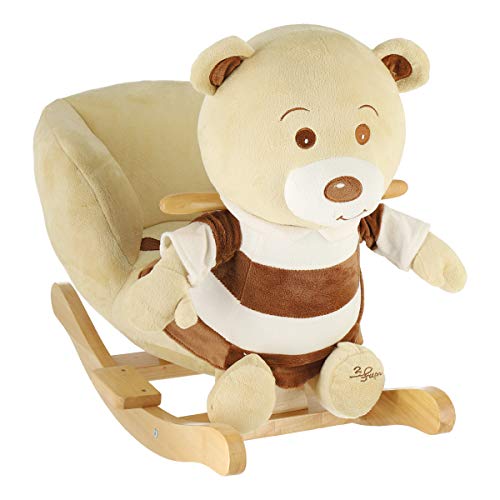 Bieco Plüsch Schaukeltier Bär, braun, Kinder Rocking Horse Schaukelpferd ab 1 Jahr, Sicherheitsgurt und Rückenlehne für… – Bild 3