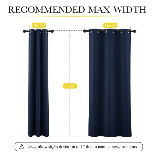 Image of NICETOWN Complete 100% Blackout Curtains, Thermal Insulated & Energy Efficiency Window Draperies for Guest Room, Full Shading Panels for Shift Worker and Light Sleepers, Navy, 42W x 84L, 2 Pcs