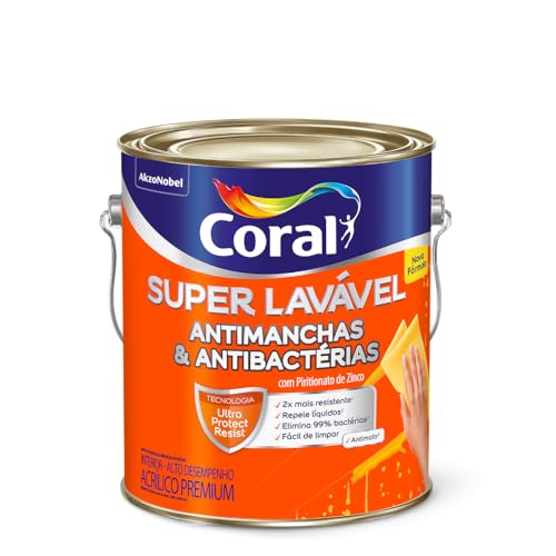 SUPER LAVÁVEL ANTIMANCHAS EGGSHELL BRANCO GELO 3,6L - CORAL