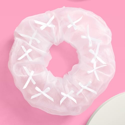Xo, Fetti Sheer White Xl Bow Scrunchie | Bachelorette Party Accessory, Bride To Be Hair Tie Favor cover