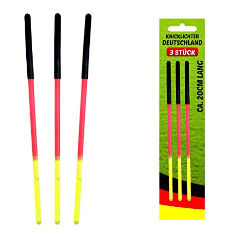 Piersando 3er Set Knicklicht Deutschland Fahne Fussball EM & WM Länderflagge Fanartikel Land Flagge Schwarz Rot Gold