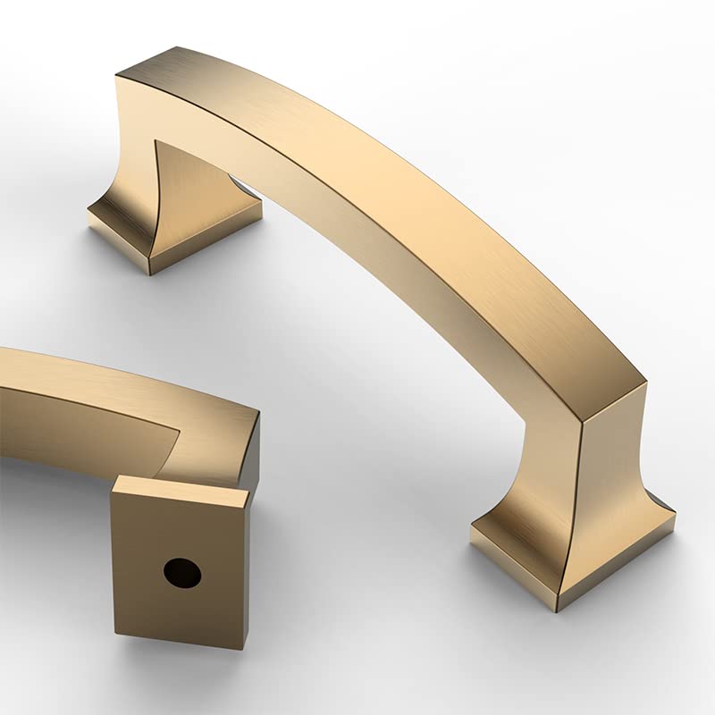 Asidrama 25 Pack 3 Inch(76mm) Hole Centers Champagne Bronze Kitchen Cabinet Handles, Gold Cabinet Pulls Kitchen Cabinet Hardware for Cupboard Drawer Handles Dresser Pulls