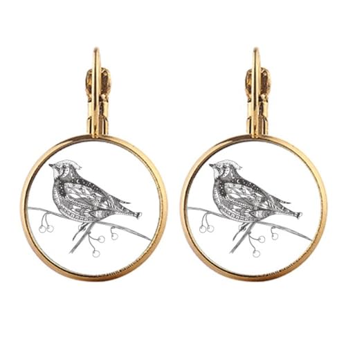 Boucles d'oreilles pendantes à clipser ligne volante oiseau