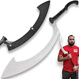 Honshu Khopesh | 19 1/2” 7Cr13 Stainless Steel Blade | Injection Molded Nylon Handle | Egyptian-Style Sword | Premium Leather Cover | 45 18