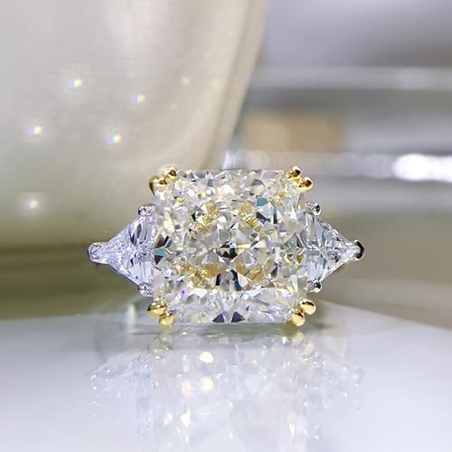 Bagues en argent sterling S925 pour femmes avec diamant géométrique