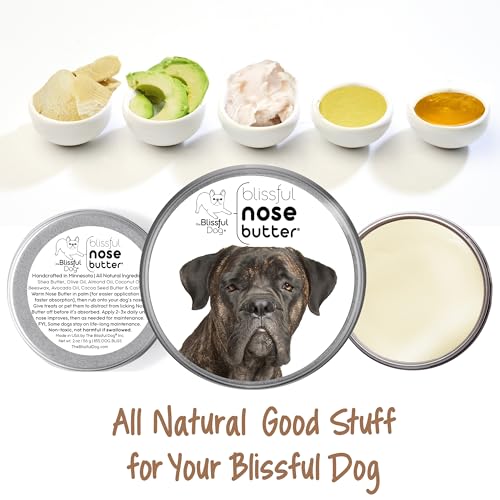 Image of The Blissful Dog Cane Corso Nose Butter for Dry, Cracked Skin, Lick-Safe Dog Nose Balm with Moisturizing Shea Butter, Almond, Olive, and Essential Oils, Pet Supplies, Uncented, 2 oz.