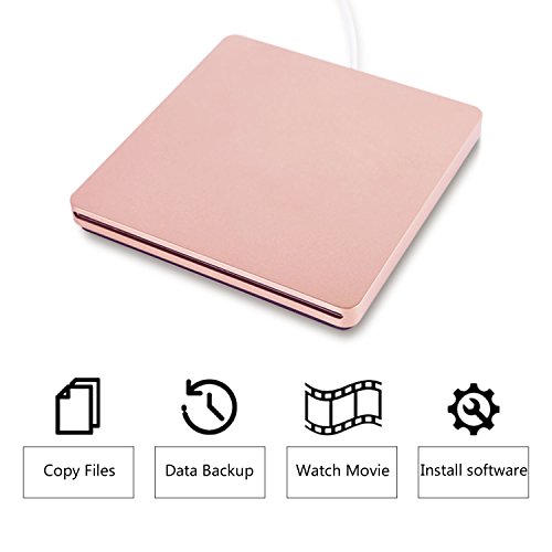 Image of Type-C Super External Drive,USB Portable External DVD /CD Drive Burner /Reader /Rewriter for The Laptops and Desktops and All-in-one Computers with USB-C Ports (Pink)