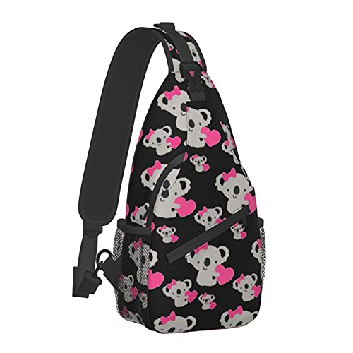 Allgobee Sling Backpack Travel Hiking Daypack Love Cute Koala Bear Rope Crossbody Shoulder Bag cover