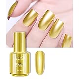 KYDA 18ml Gold Mirror Nail Polish, Bright Colorful Nail Polish for Nail Art, Longlasting Mirror Effect Nail Art Polish, Gorgeous Reflective Manicure Nail Lacquers-Gold, 0.61 fl oz