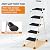 ZENY 4 Step Ladder, Folding Step Stool for Adults, Portable Steel Ladder with Tool Platform, Wide Anti-Slip Pedal, Safety Locking, Lightweight (White)