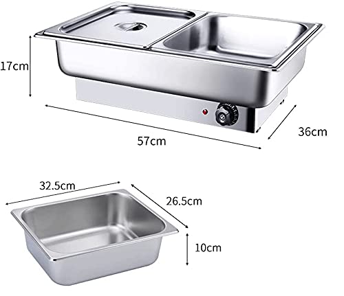 ZBQLKM Edelstahl-Buffet-Herd,Buffet-Wärmer,unabhängiger Flachdeckel-Self-Service-Holding-Herd mit Drehschaltern,ideal… – Bild 7