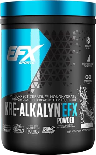 EFX Sports Kre-Alkalyn Powder 500g, PH-Correct Creatine Monohydrate | Multi-Patented Formula, Gain Strength, Build Muscle & Enhance Performance, Unflavored 500 gram