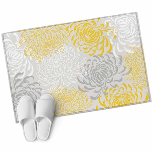 Tapete rectangular amarillo 2x3 pies antideslizante lavable miniatura 2