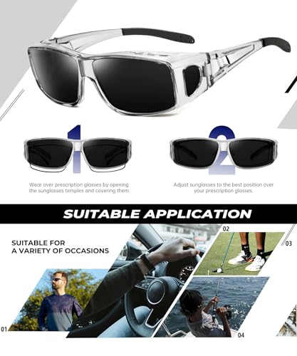 Image of Night Vision Glasses, Fit Over Glasses Mens Womens, Wrap Around Anti Glare HD Night Vision Lens for Night Driving