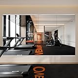 EVORALIS Gym Mirror for Home Gym Wall, 56''x16''x4PCS, Large Full Body Tempered Glass Mirror, Frameless Wall Mirror, for Home Gym,Yoga, Bedroom, Bathroom,Dance Studio(142.2×40.6cm，Set of 4，Silver)