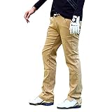 [nStinger] ゴルフウェア ゴルフパンツ メンズ ボトムス ストレッチ スキニー チノパン スリット 春夏 秋冬 大きいサイズ 5-ベージュ 3XLサイズ