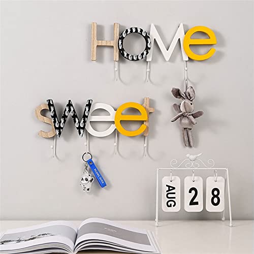 Perchero Sombrero decorativo de pared con letras y ganchos multiusos 3