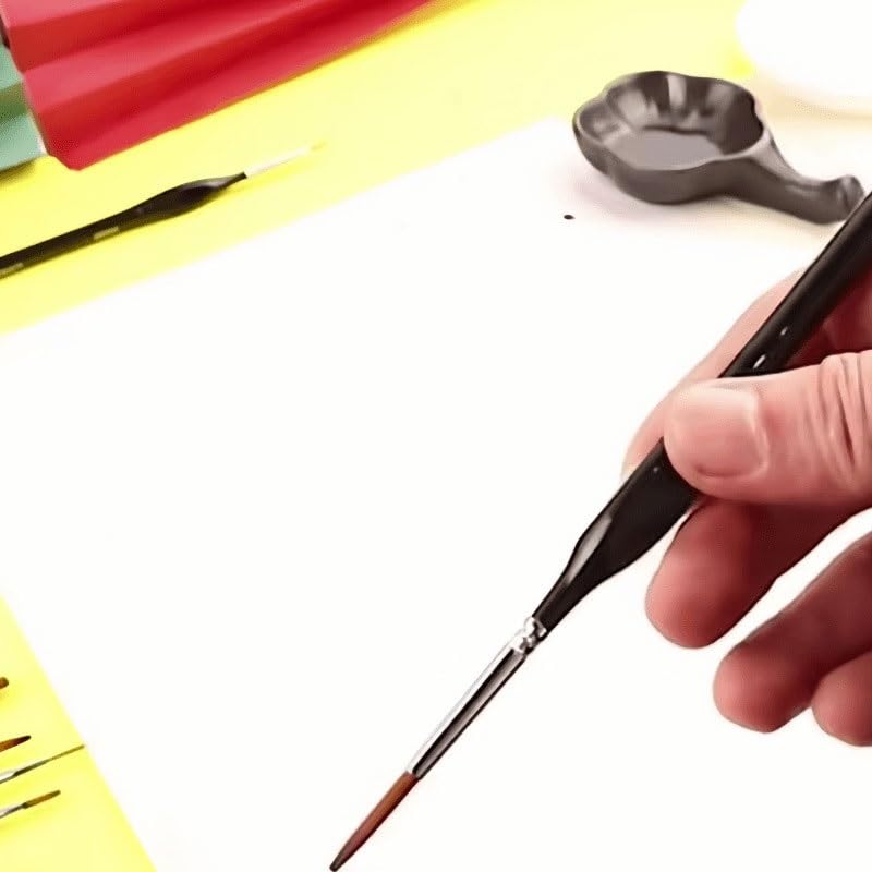 Ensemble De 12 Pinceaux en Nylon Marron pour Artistes Et Étudiants en Peinture Acrylique.