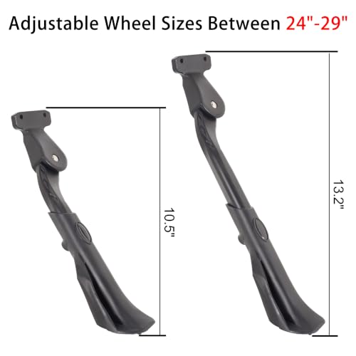 Image of Bike Kickstand for Adult Bike, Black | Adjustable Bicycle Kickstand for 24 inch-29 inch Bikes, Kickstand for Kids Bike, Ebike, Mountain Bike, Bike Accessories