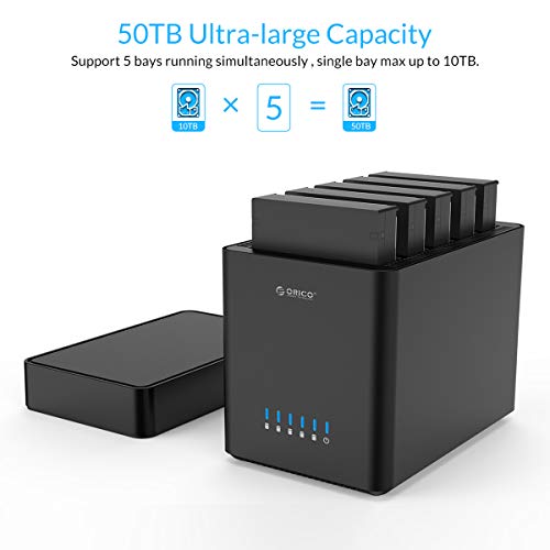 ORICO Docking Station 5 bay USB 3.0 Tool-free Custodia per disco rigido magnetica 3.5