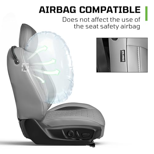 Image of Custom Leather Car Seat Covers for Ford Mustang 2015-2023 Coupe, Gray
