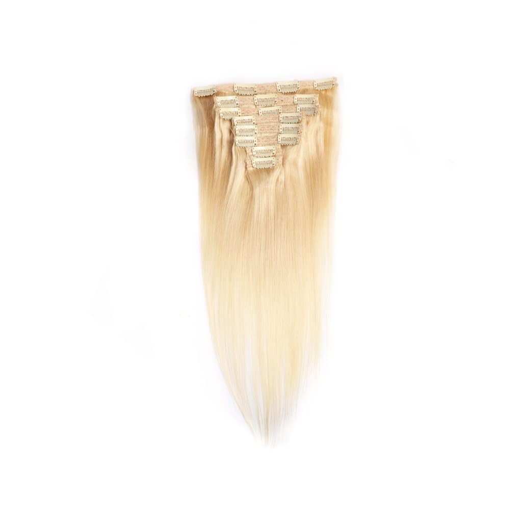 Cheveux réels de cheveux moyens longs blonds raides XMING en 18 pouces pour femmes