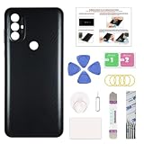 Compatible with Moto G Power 2022 Back Cover Replacement, Back Housing Door with Pre-Cut Tape for G Power 2022 XT2165, with Toolkit & Instruction, Black