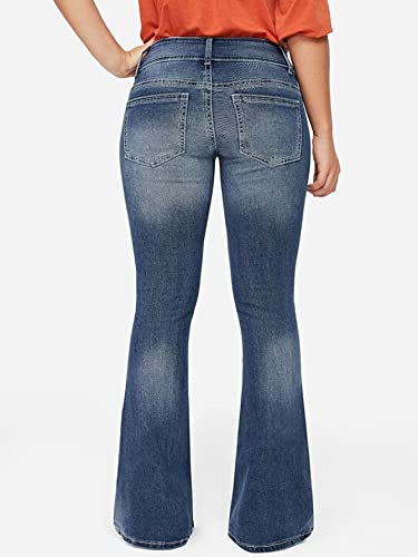 Flamingals Low Rise Ripped Bootcut Wide Leg Jeans for Women Stretchy Denim Pants3