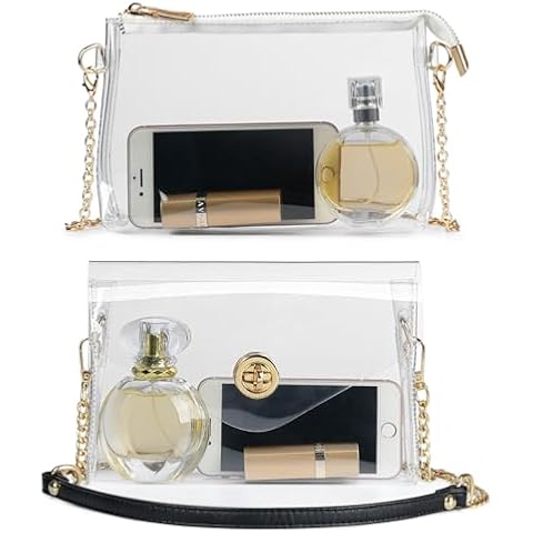 Lorbro Clear Purse for Women Stadium Approved, Clear Crossbody Bag with Zipper Closure, Transparent Purse for Concert Sports Cover