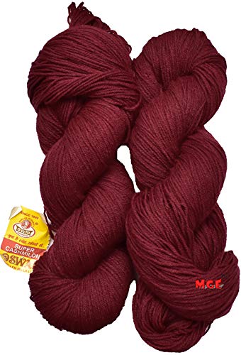Image of M.G Enterprise Os wal Knitting Yarn 3 ply Wool, Mehroon 500 GMS Best Used with Knitting Needles, Crochet Needles Wool Yarn for Knitting.-I Art-D