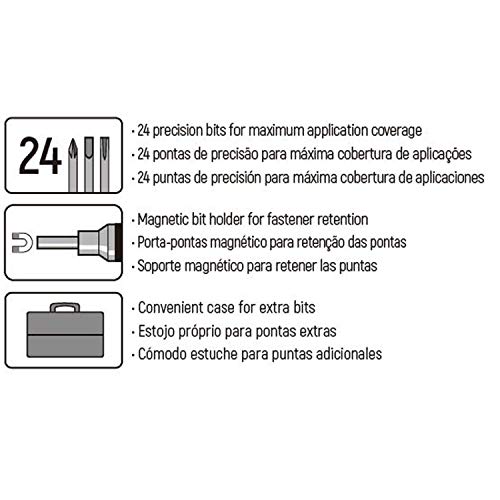 SATA Multifunctional Precision Screwdriver Set with Micro Pen-Style Screwdriver Handle and Case for Storage, Impact Rated, 25-Piece - ST05108-03