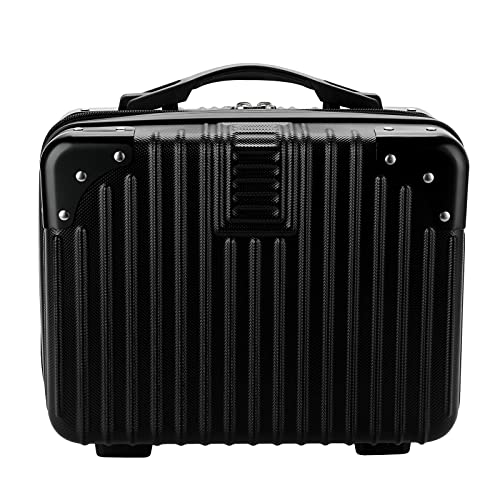 Tolida Multifunktionskoffer Schminkkoffer ABS Mini Süße Kinder Praktische Reisebox Tragbare Reise Mutter und Kind Box PP Werkzeuge Schminkbox für Kosmetik Schwarz Cover