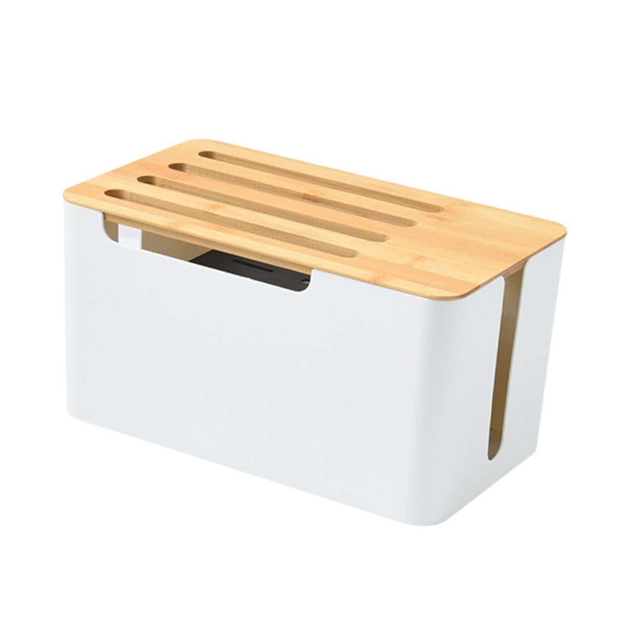Boîte de rangement pour câbles de routeurs sous le bureau de salon