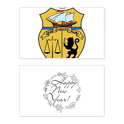 Tarjeta conmemorativa de Año Nuevo con diseño de Asia y Túnez para decoración